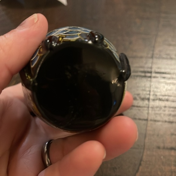 Vintage 5" Burmese Owl Lacquer Decorated Canister Box Container Burma Myanmar - Picture 7 of 9